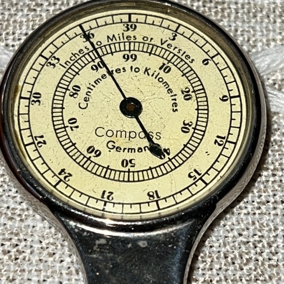 Vintage German Map Wheel, Leather Pouch, Nautical, Statute, Inch/Miles,Cent/Kilo - Picture 4 of 14